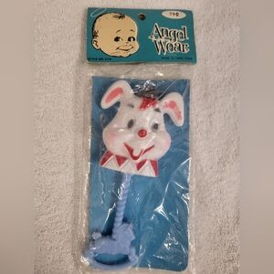 Vintage NEW in Original Packing Rabbit Baby Rattle. NOS